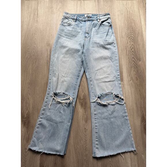 Rolla's Eastcoast Crop Flare, Women's size 27, Light Blue, Distressed - Picture 1 of 7